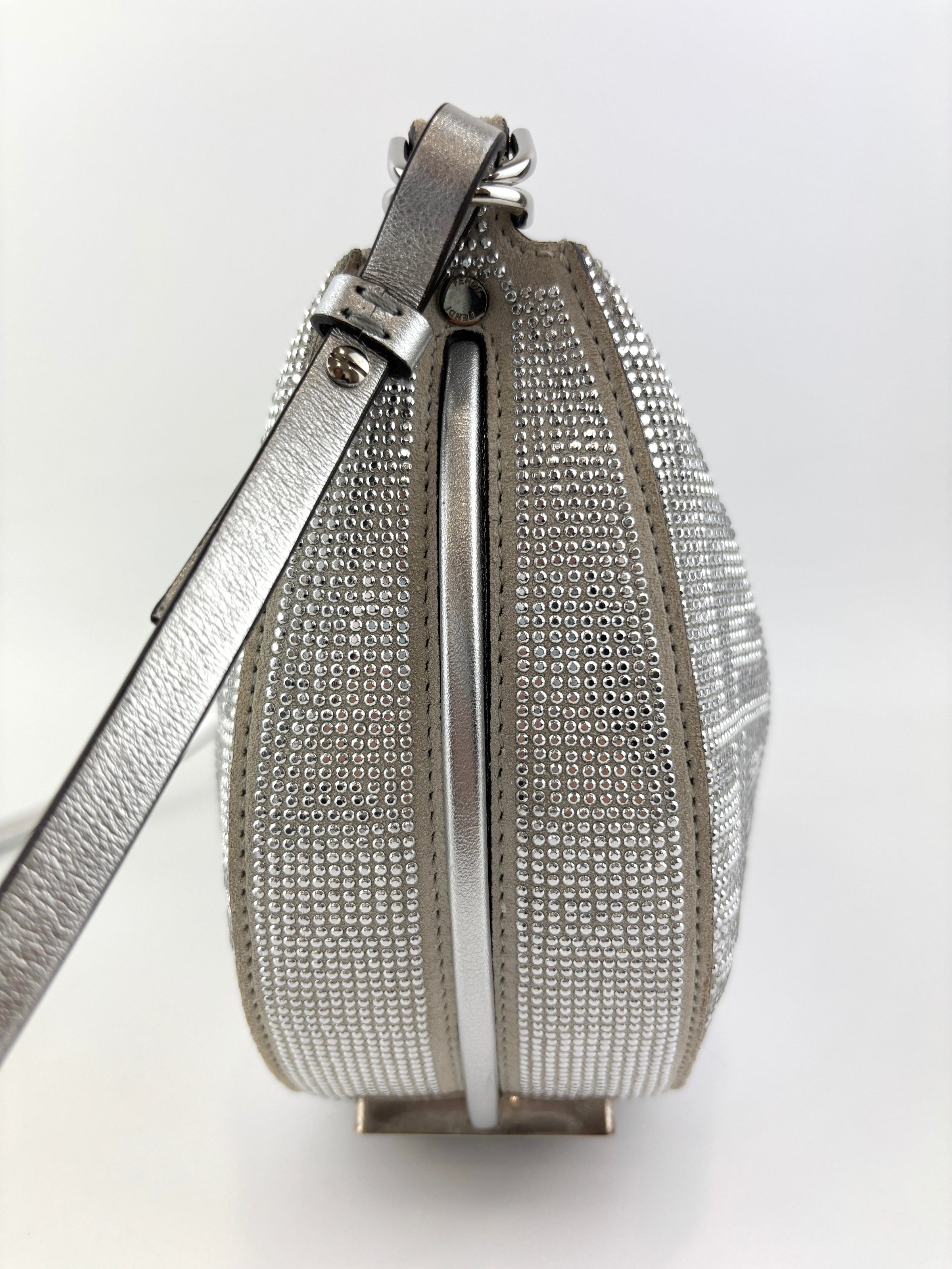 Mini Fendigraphy Crystal FF/Vitello Laminato Suede