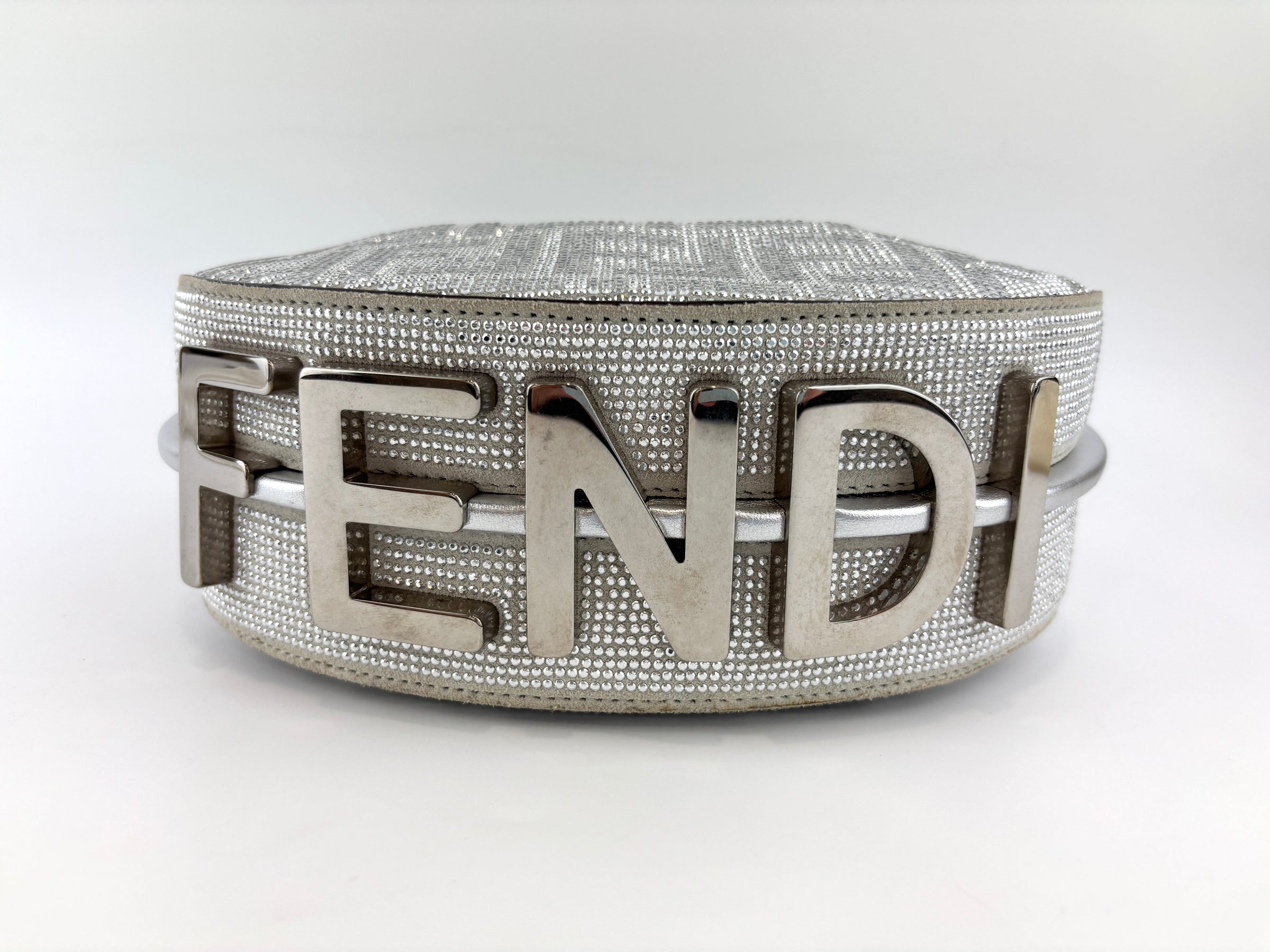 Mini Fendigraphy Crystal FF/Vitello Laminato Suede