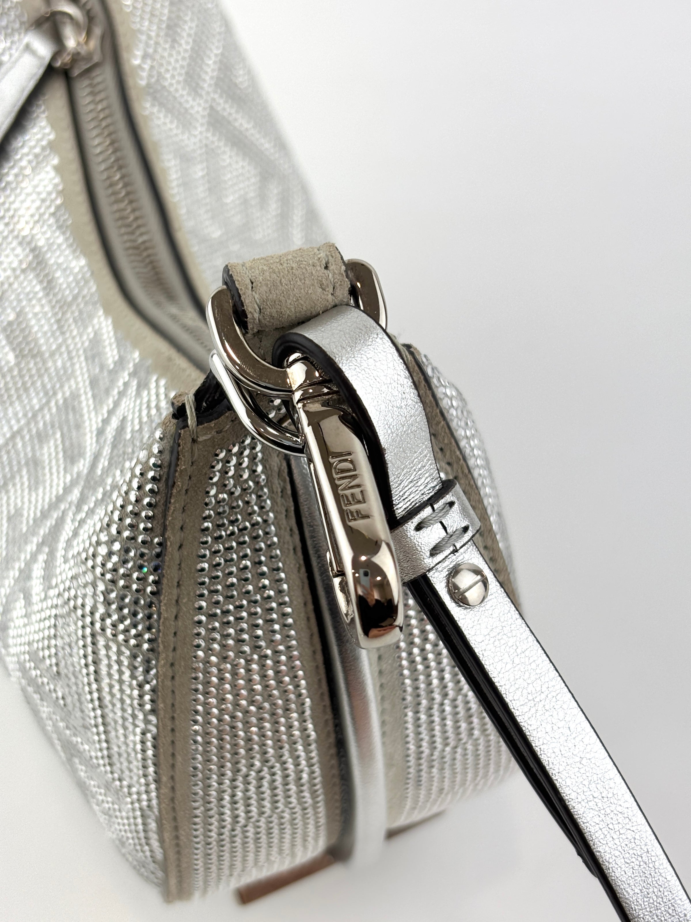 Mini Fendigraphy Crystal FF/Vitello Laminato Suede