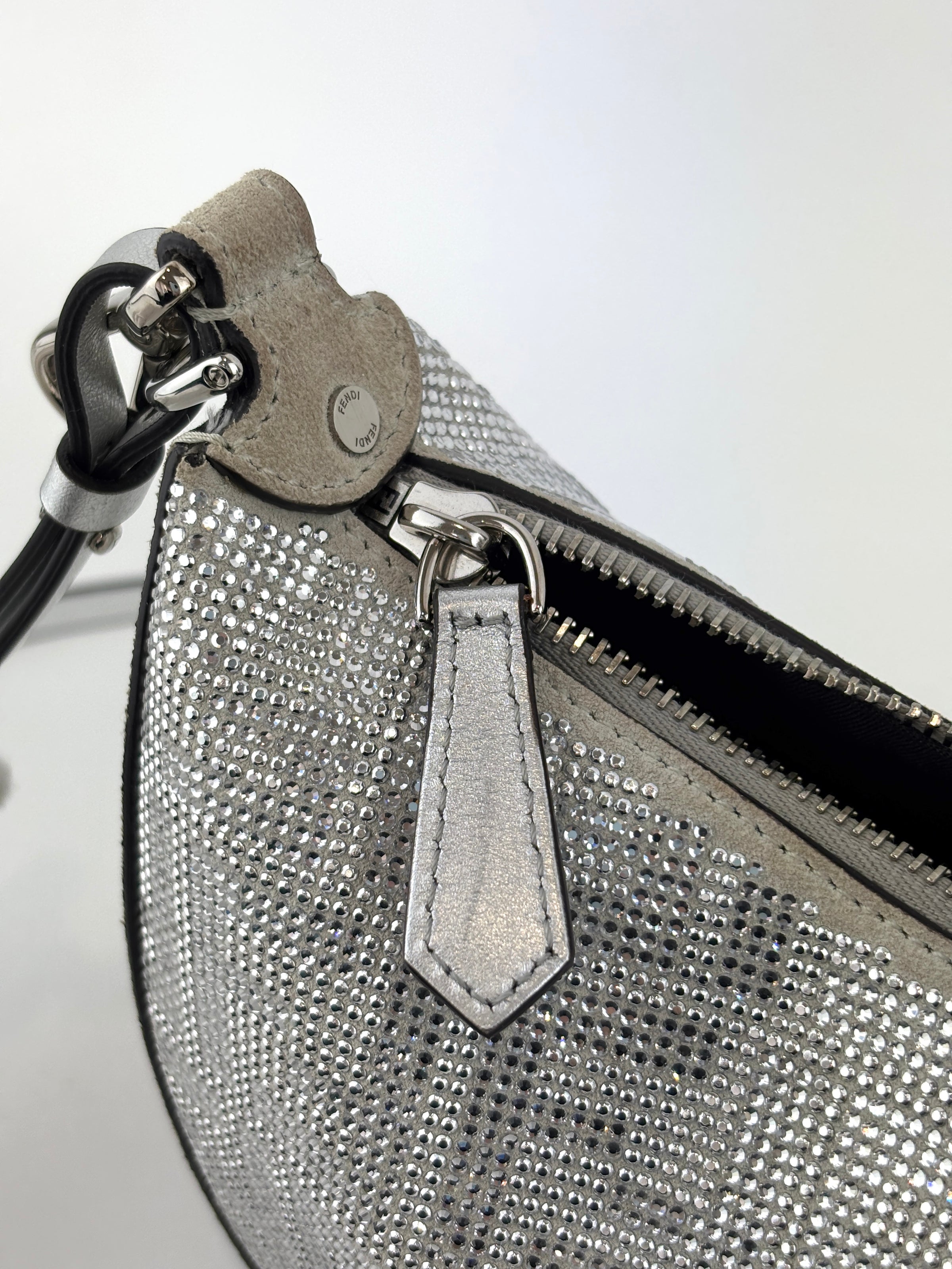 Mini Fendigraphy Crystal FF/Vitello Laminato Suede