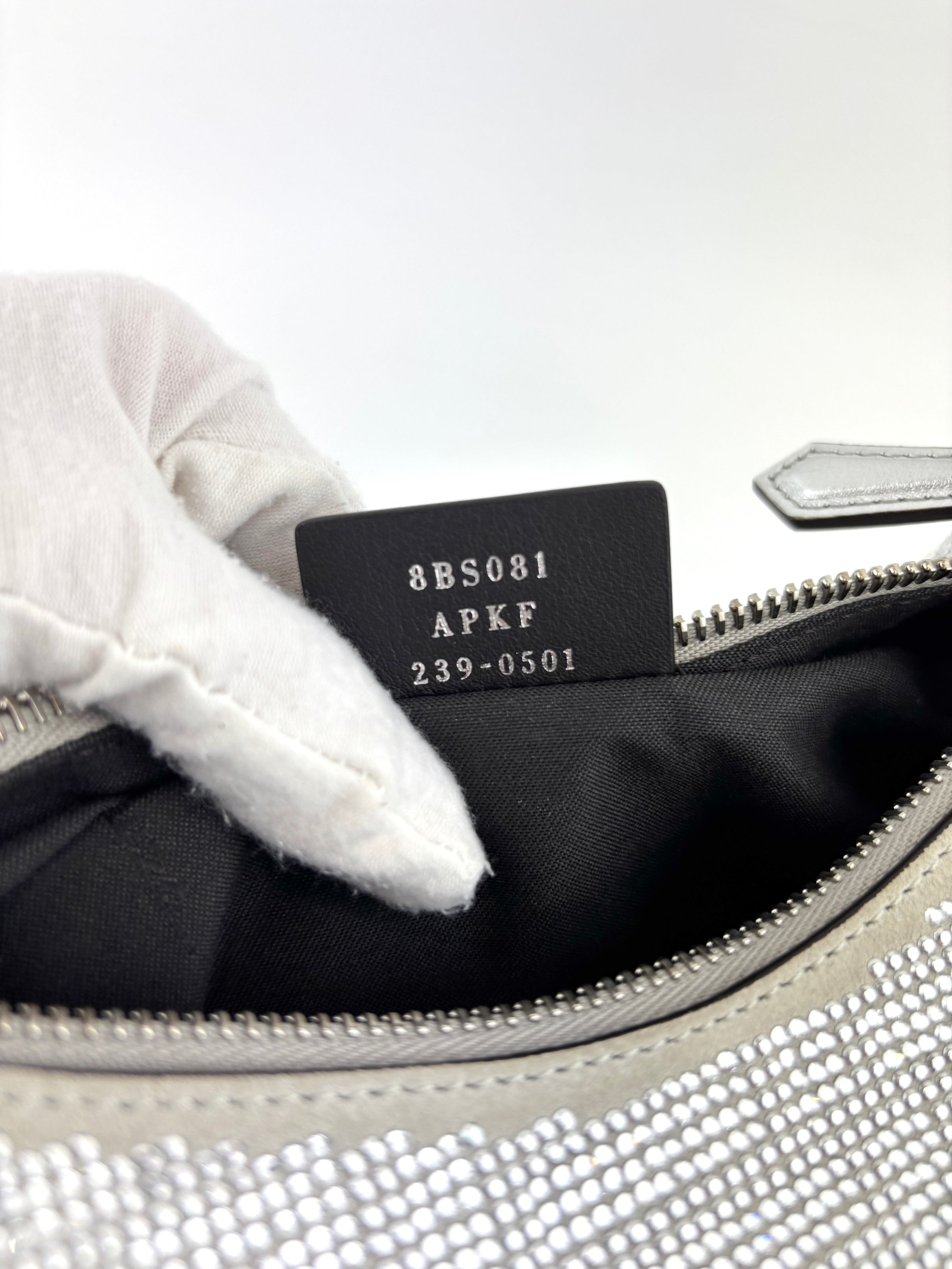 Mini Fendigraphy Crystal FF/Vitello Laminato Suede