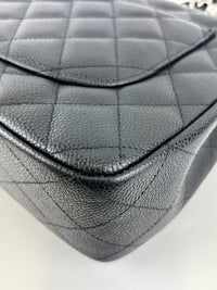 Classic Jumbo Single Flap Black Caviar SHW