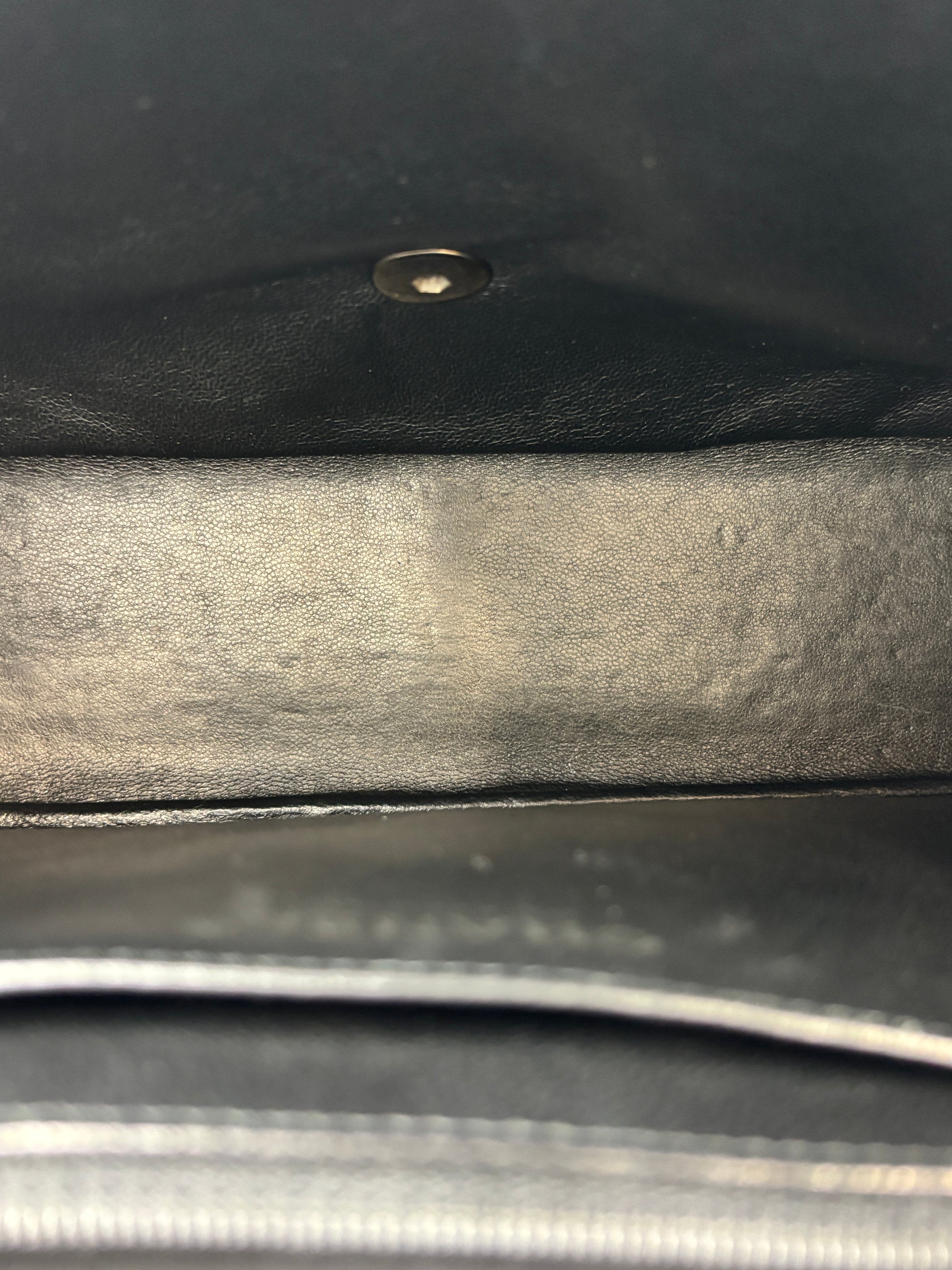 Classic Jumbo Single Flap Black Caviar SHW