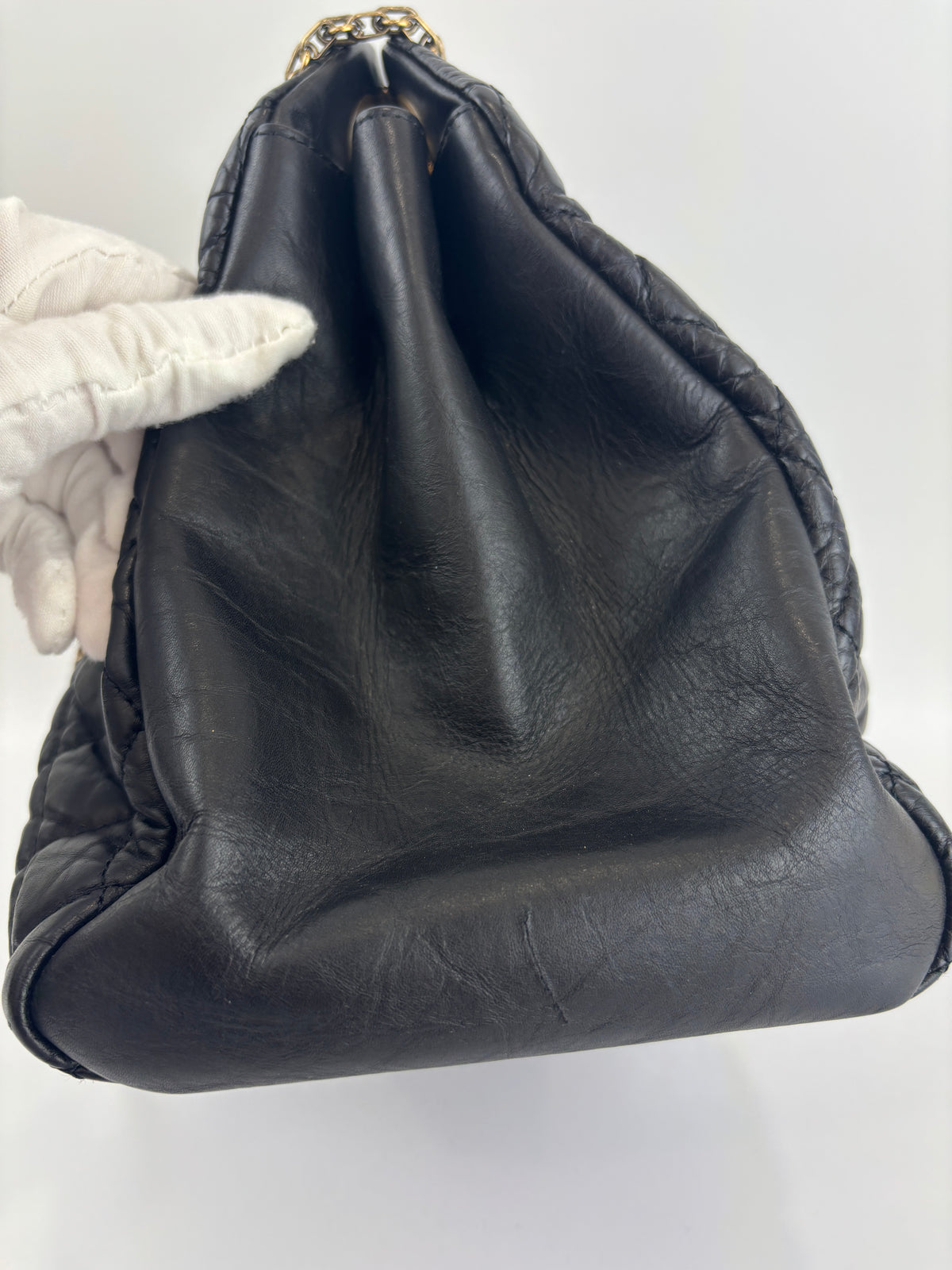 Black Quilted Large Just Mademoiselle Bowling Bag
