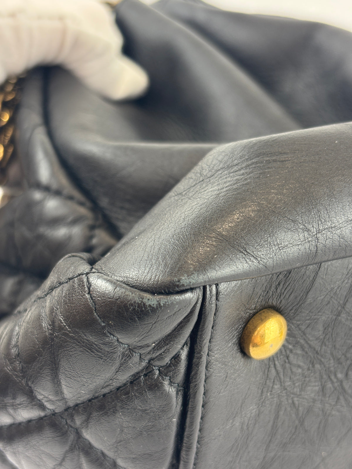 Black Quilted Large Just Mademoiselle Bowling Bag