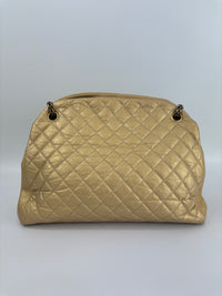 Aged Calfskin Gold Quilted Large Just Mademoiselle Bowling Bag