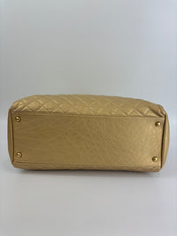 Aged Calfskin Gold Quilted Large Just Mademoiselle Bowling Bag