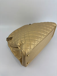 Aged Calfskin Gold Quilted Large Just Mademoiselle Bowling Bag