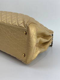 Aged Calfskin Gold Quilted Large Just Mademoiselle Bowling Bag