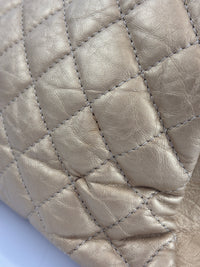 Aged Calfskin Gold Quilted Large Just Mademoiselle Bowling Bag