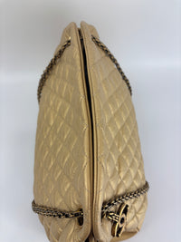 Aged Calfskin Gold Quilted Large Just Mademoiselle Bowling Bag