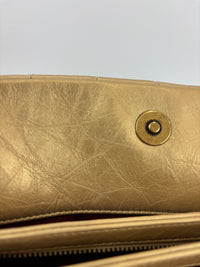 Aged Calfskin Gold Quilted Large Just Mademoiselle Bowling Bag