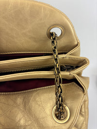 Aged Calfskin Gold Quilted Large Just Mademoiselle Bowling Bag