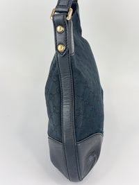 Web Horsebit GG Canvas Shoulder Bag Black