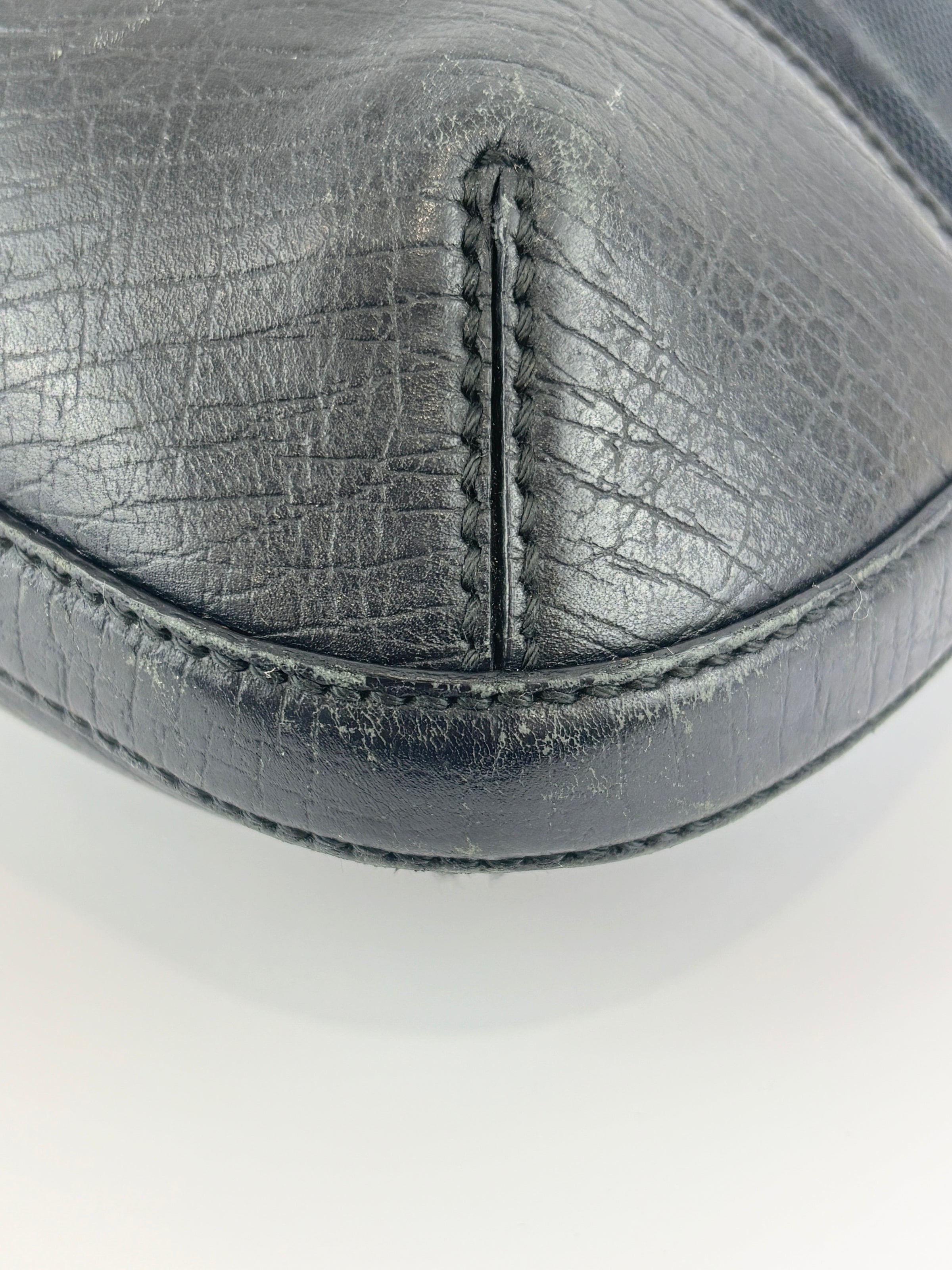 Web Horsebit GG Canvas Shoulder Bag Black