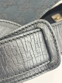Web Horsebit GG Canvas Shoulder Bag Black