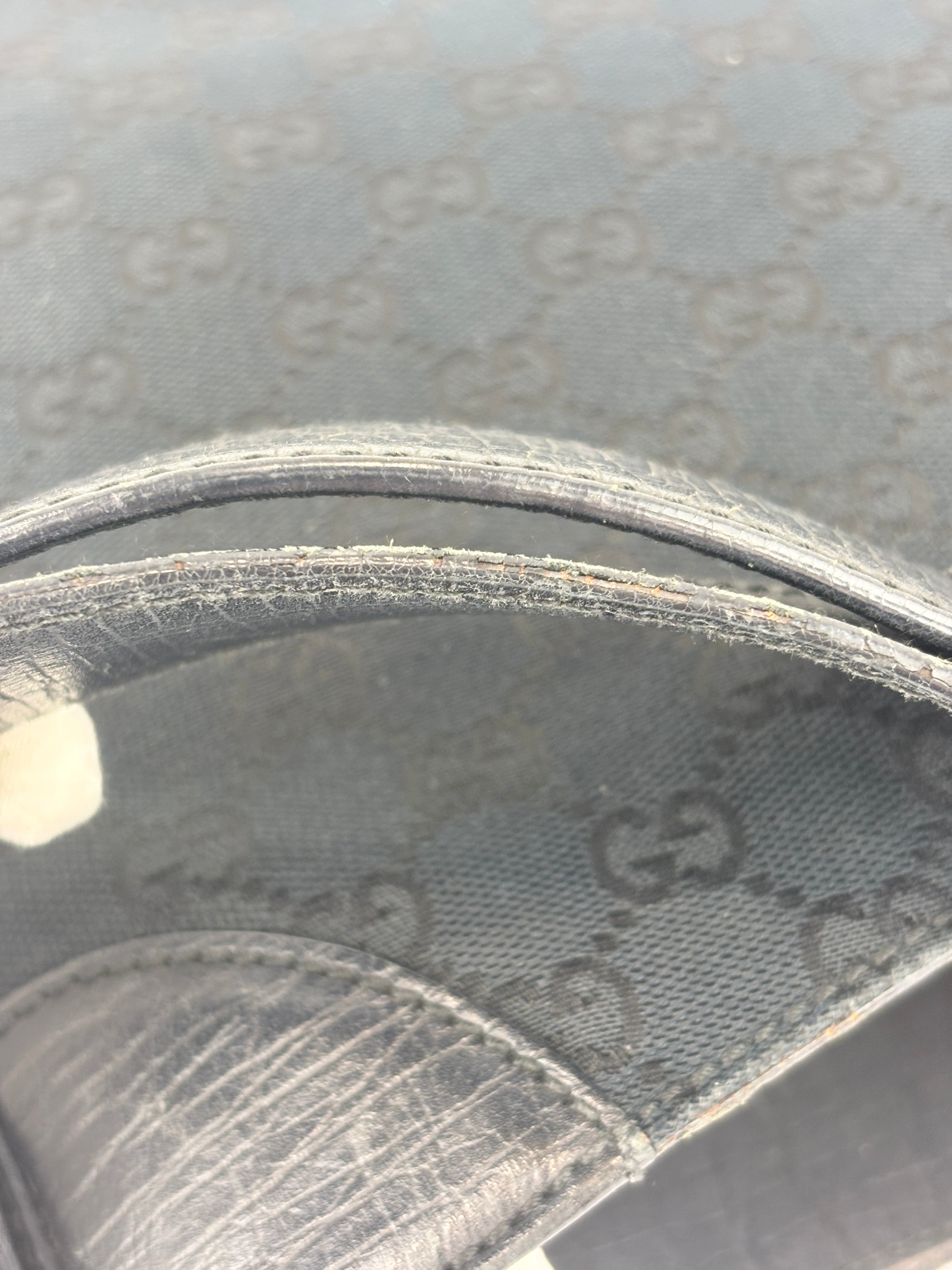 Web Horsebit GG Canvas Shoulder Bag Black