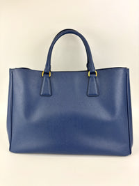 BN1844 Blue Saffiano Lux Leather Large Tote Bag - Glampot