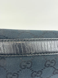 Web Horsebit GG Canvas Shoulder Bag Black