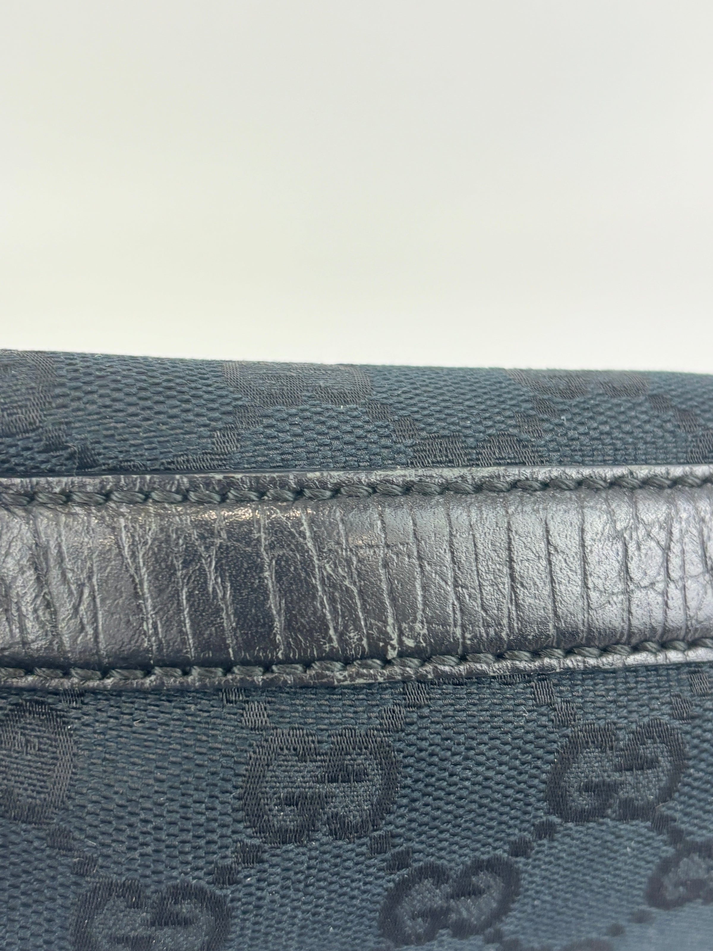 Web Horsebit GG Canvas Shoulder Bag Black