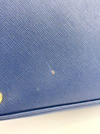 BN1844 Blue Saffiano Lux Leather Large Tote Bag - Glampot