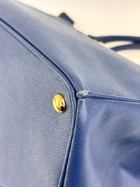 BN1844 Blue Saffiano Lux Leather Large Tote Bag - Glampot