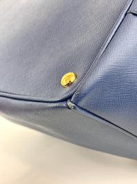 BN1844 Blue Saffiano Lux Leather Large Tote Bag - Glampot