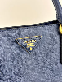 BN1844 Blue Saffiano Lux Leather Large Tote Bag - Glampot