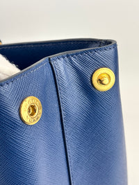 BN1844 Blue Saffiano Lux Leather Large Tote Bag - Glampot