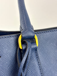 BN1844 Blue Saffiano Lux Leather Large Tote Bag - Glampot