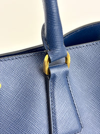 BN1844 Blue Saffiano Lux Leather Large Tote Bag - Glampot
