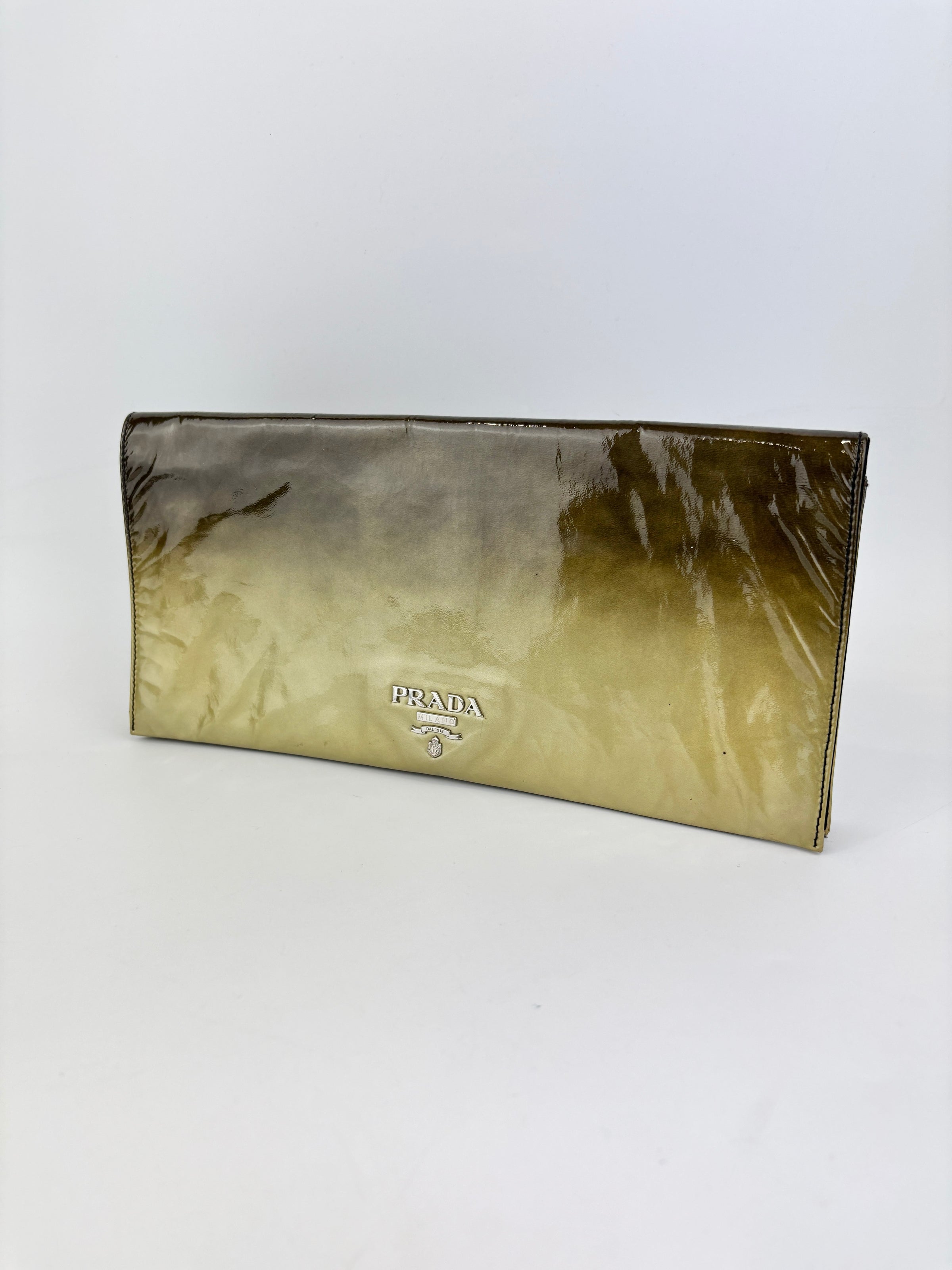 BP0110 Vernice Sfumata Grigio / Argento Ombre Patent Clutch
