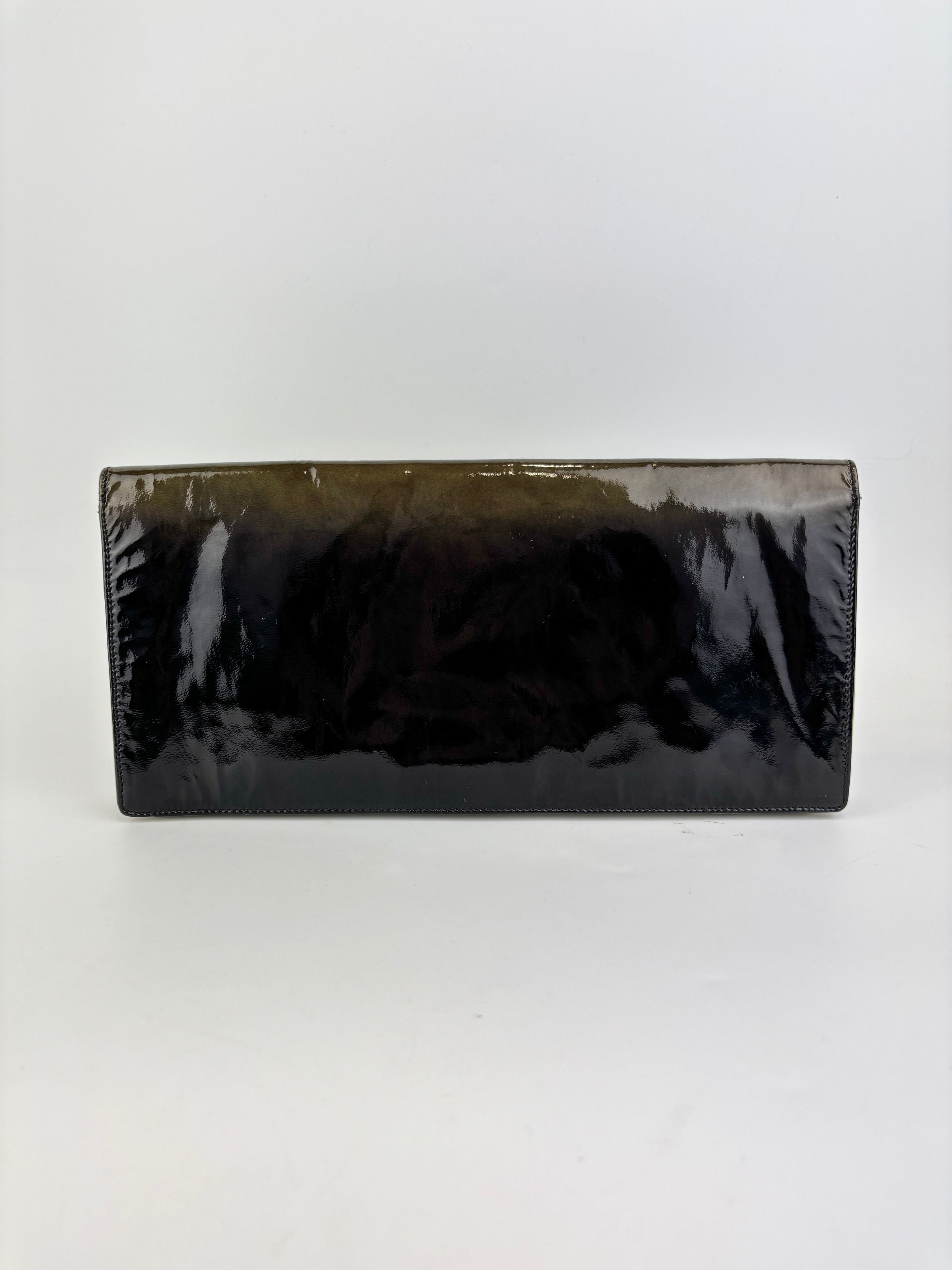 BP0110 Vernice Sfumata Grigio / Argento Ombre Patent Clutch