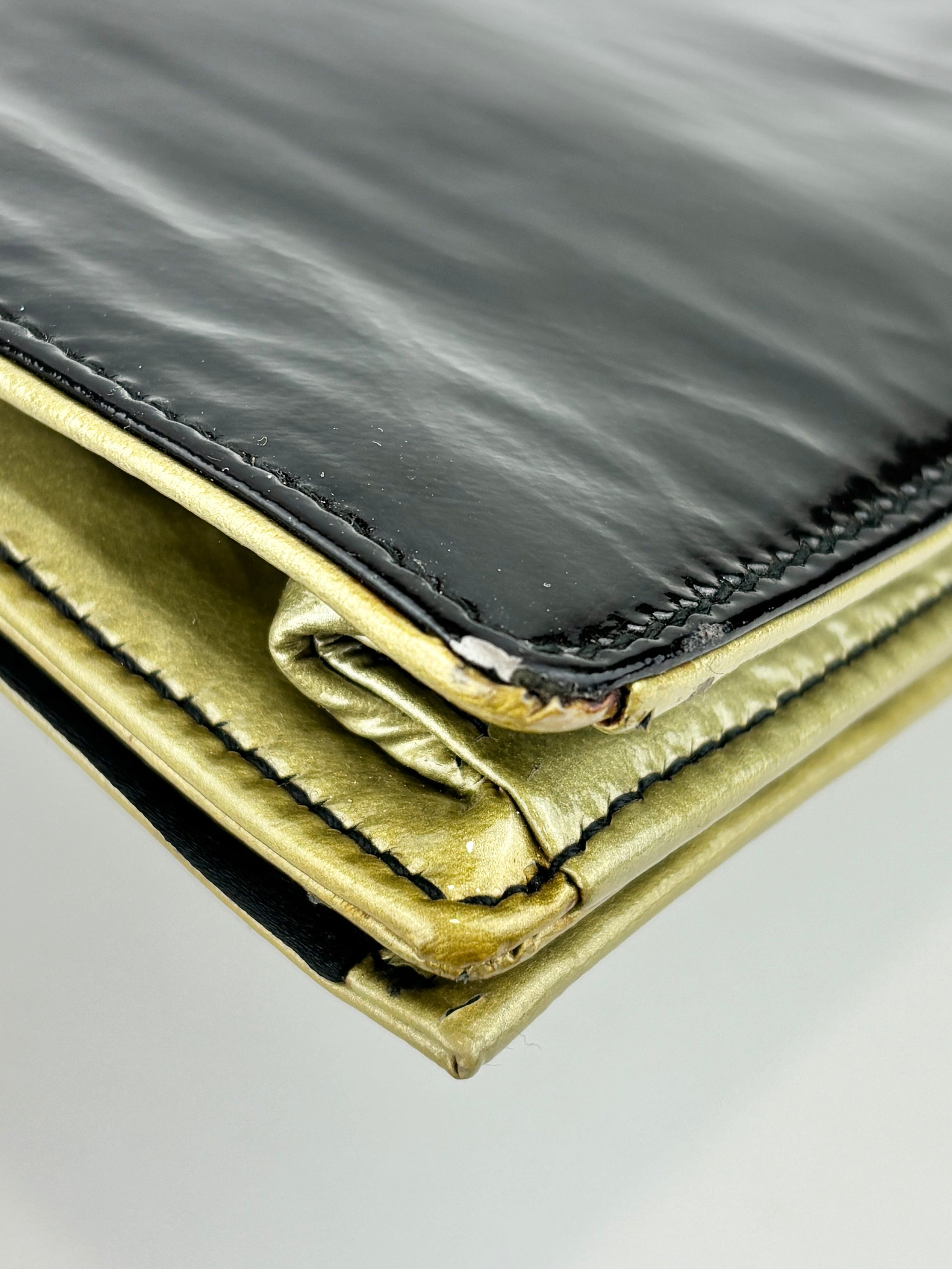 BP0110 Vernice Sfumata Grigio / Argento Ombre Patent Clutch