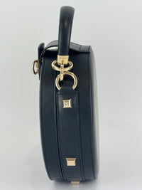 Studio Mini Round Bag Black Smooth Leather