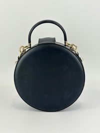 Studio Mini Round Bag Black Smooth Leather