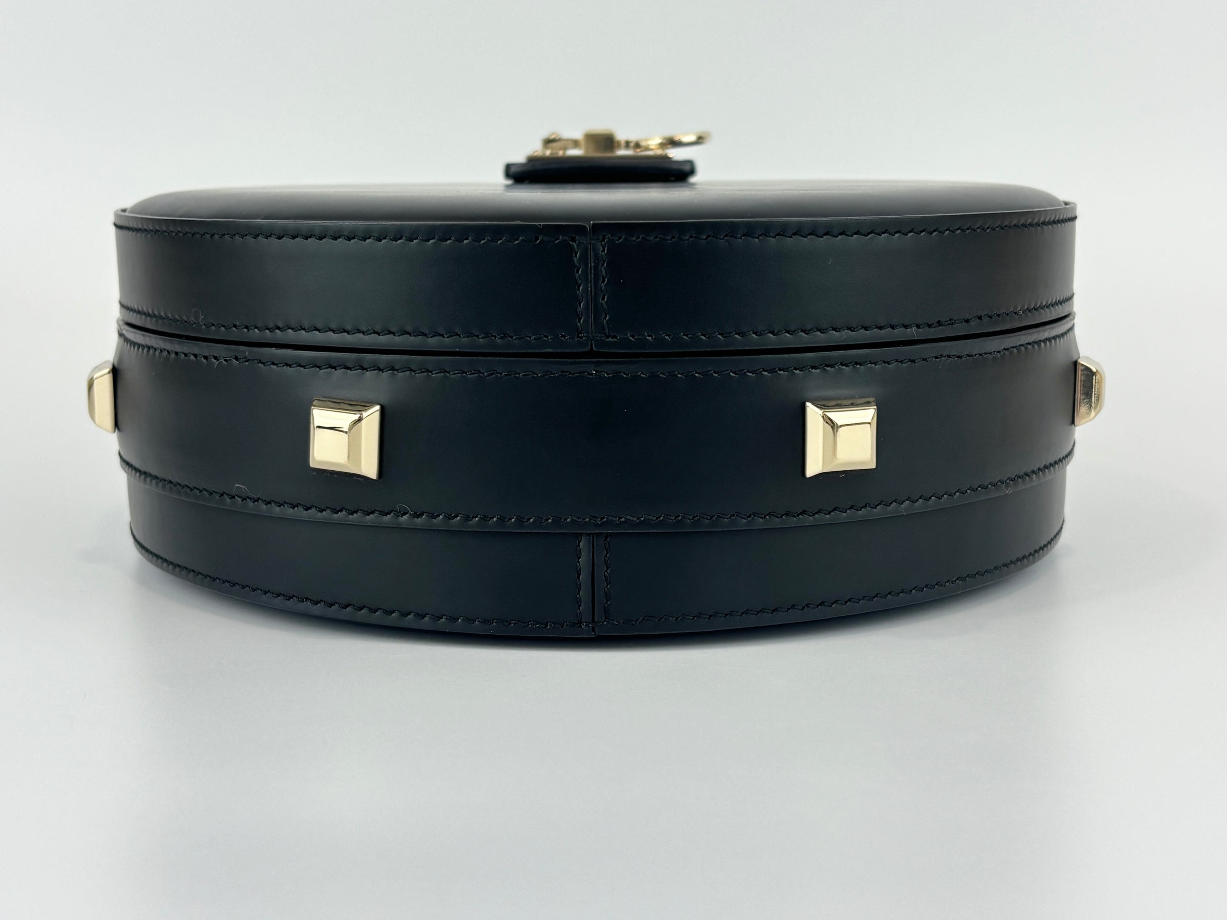 Studio Mini Round Bag Black Smooth Leather