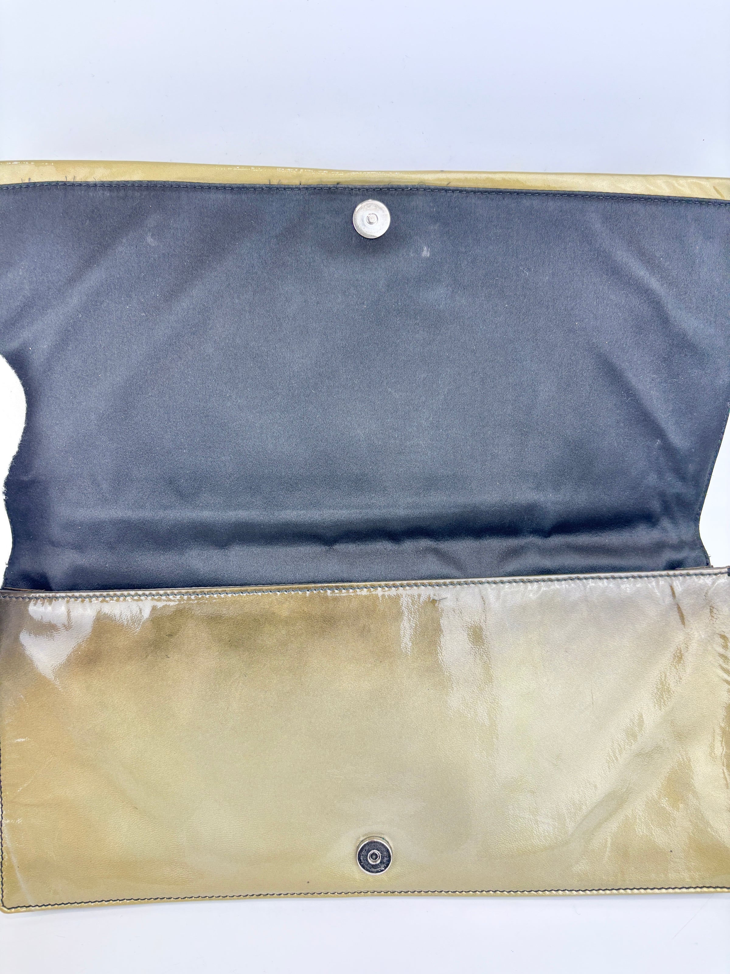 BP0110 Vernice Sfumata Grigio / Argento Ombre Patent Clutch
