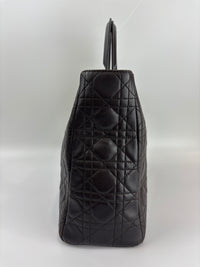 Vintage Large Lady Dior Dark Brown Lambskin GHW
