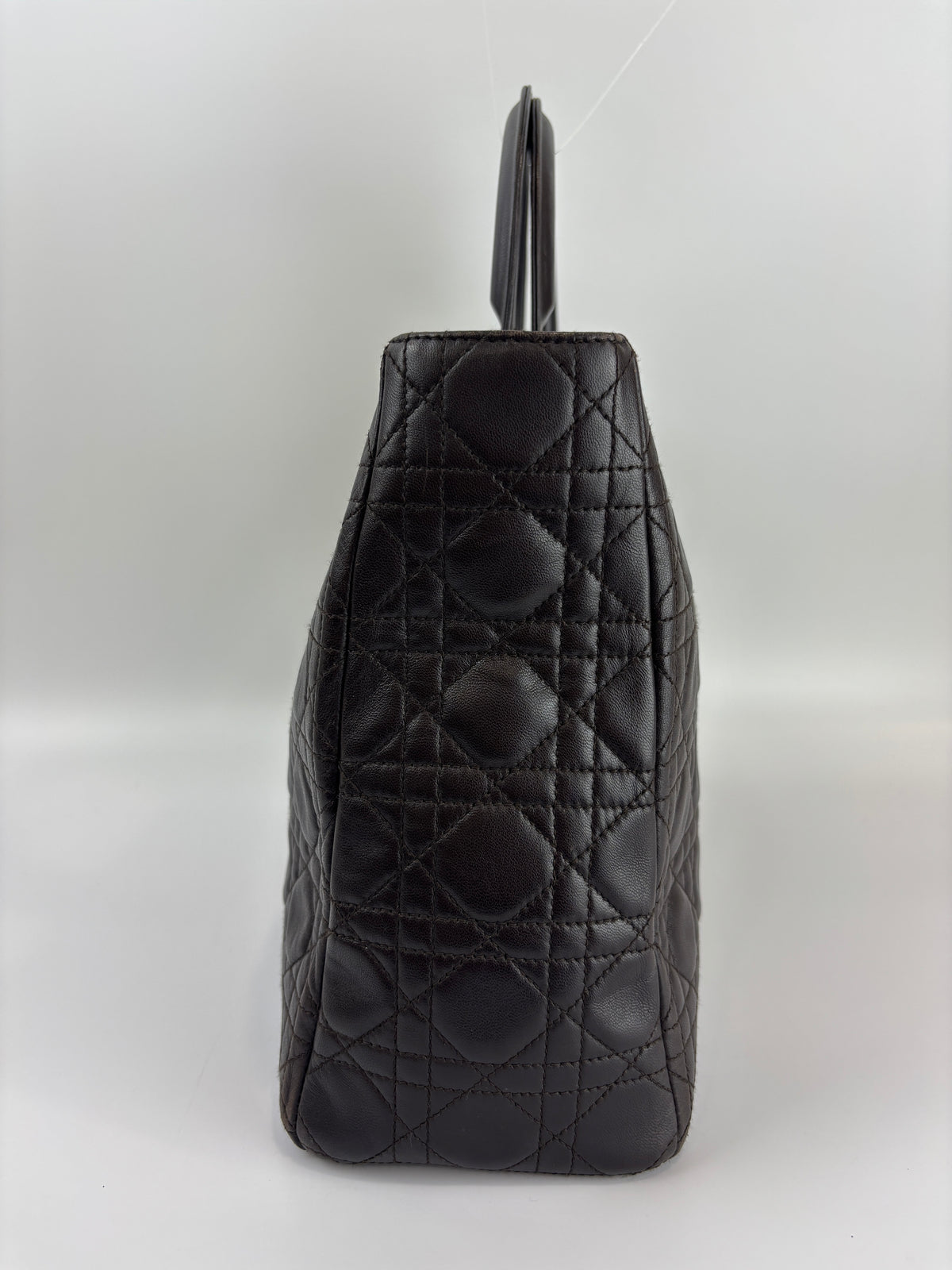 Vintage Large Lady Dior Dark Brown Lambskin GHW