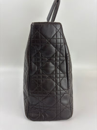 Vintage Large Lady Dior Dark Brown Lambskin GHW