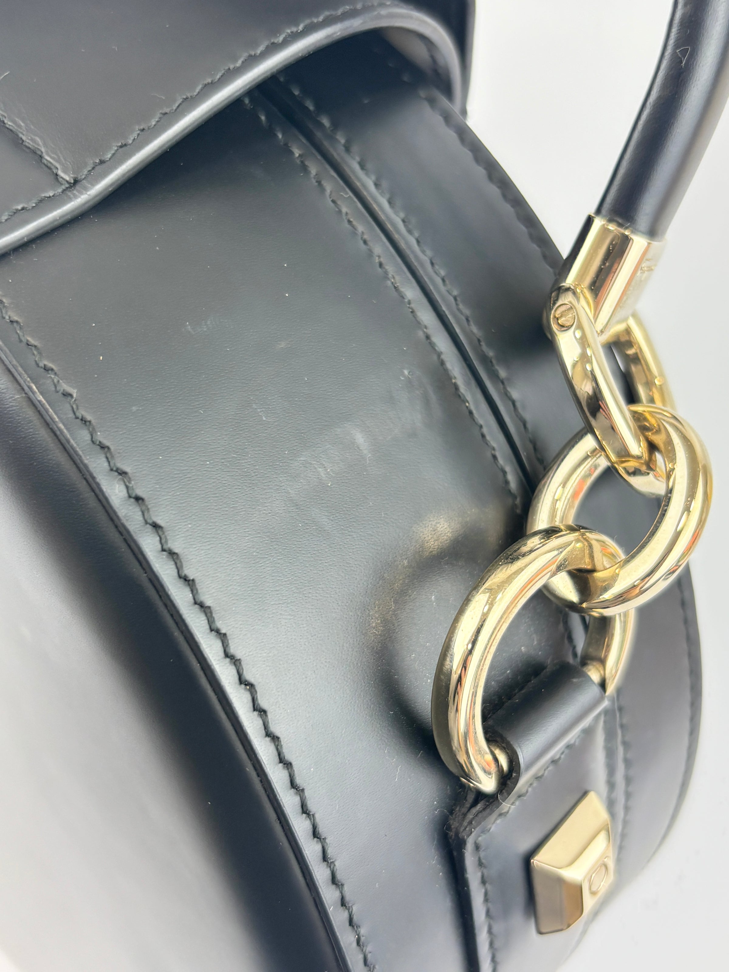 Studio Mini Round Bag Black Smooth Leather