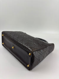 Vintage Large Lady Dior Dark Brown Lambskin GHW