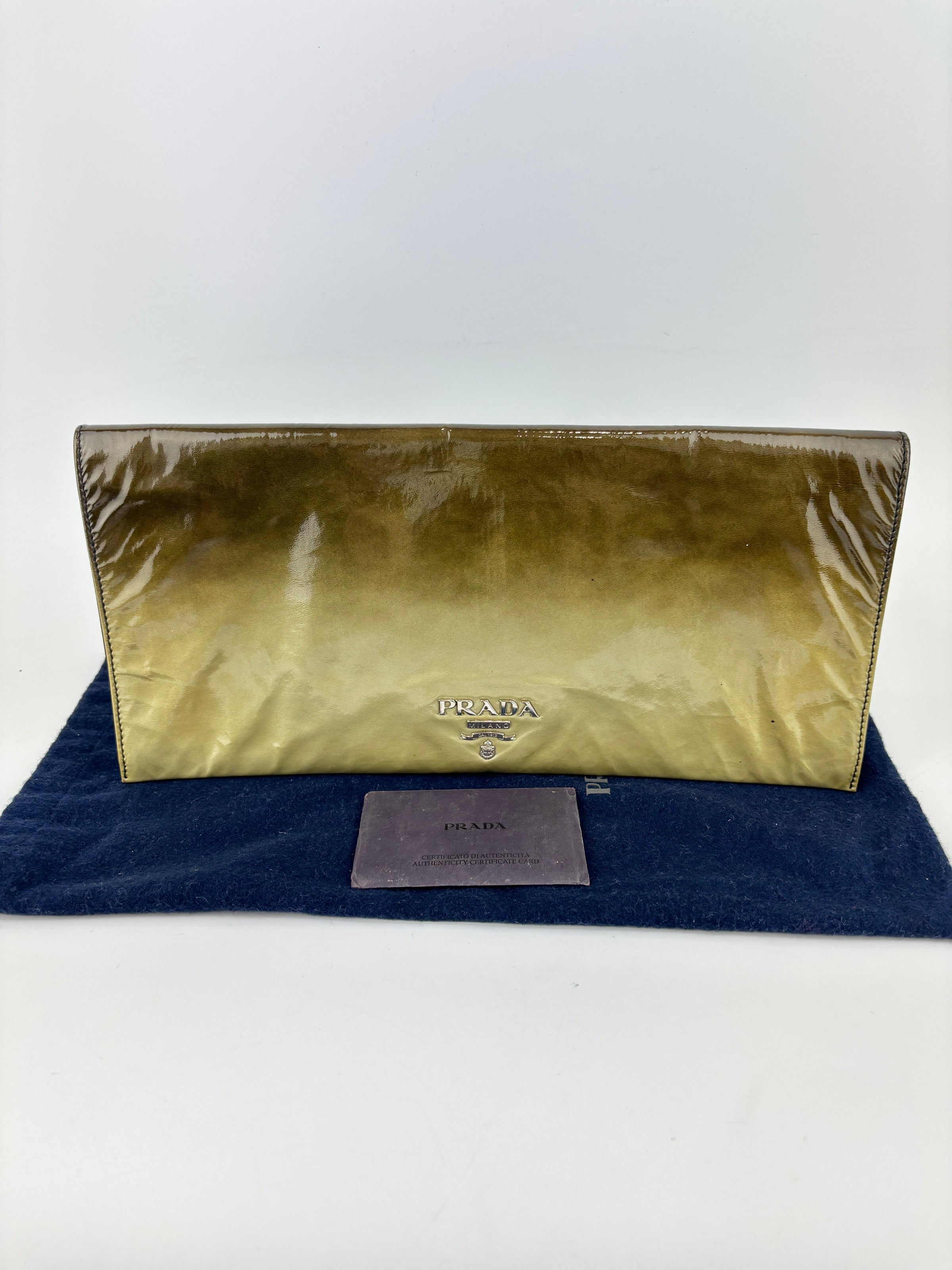BP0110 Vernice Sfumata Grigio / Argento Ombre Patent Clutch