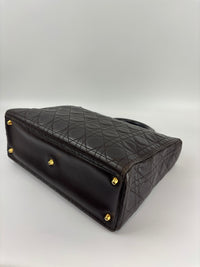 Vintage Large Lady Dior Dark Brown Lambskin GHW