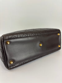 Vintage Large Lady Dior Dark Brown Lambskin GHW
