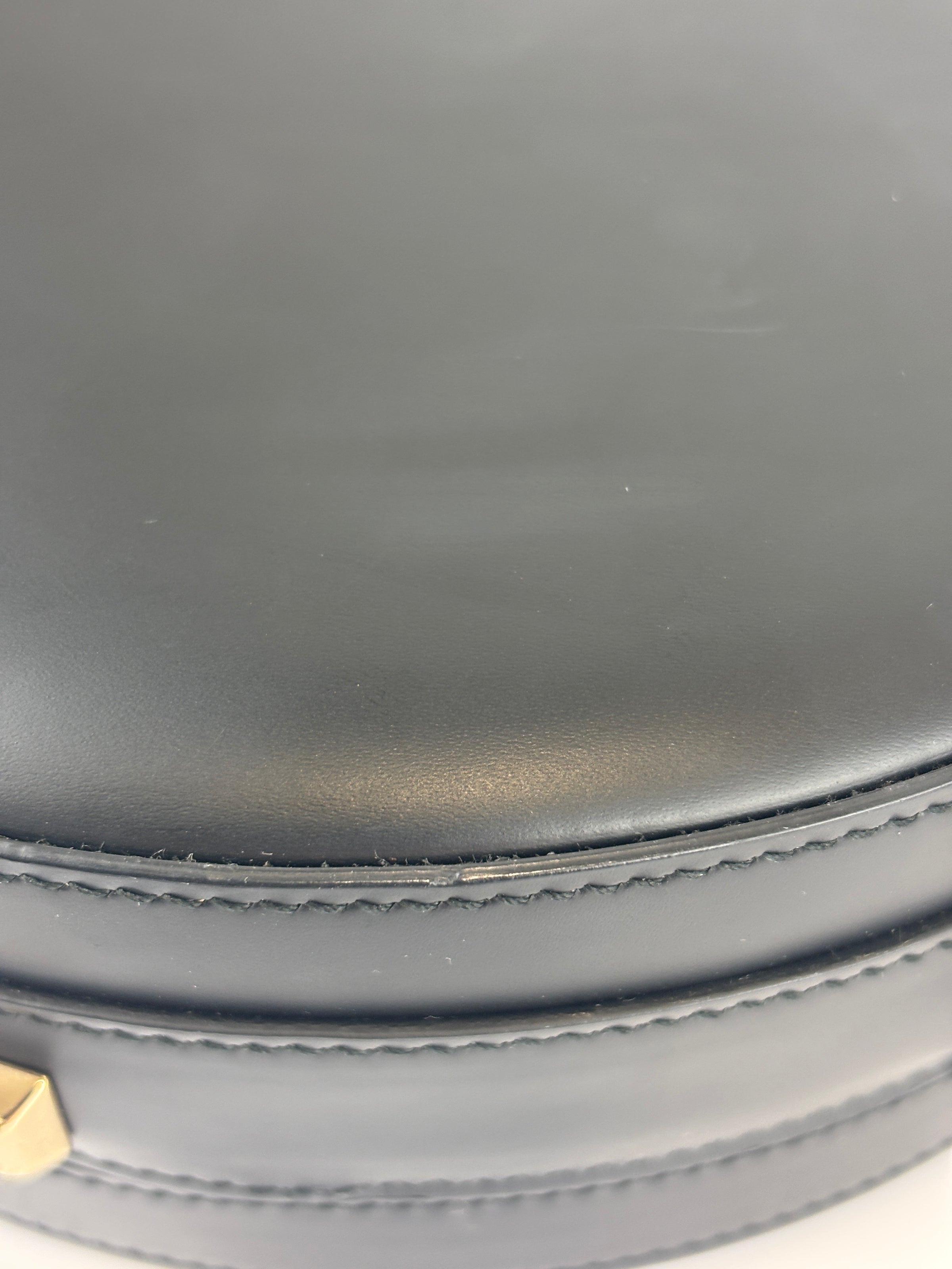 Studio Mini Round Bag Black Smooth Leather