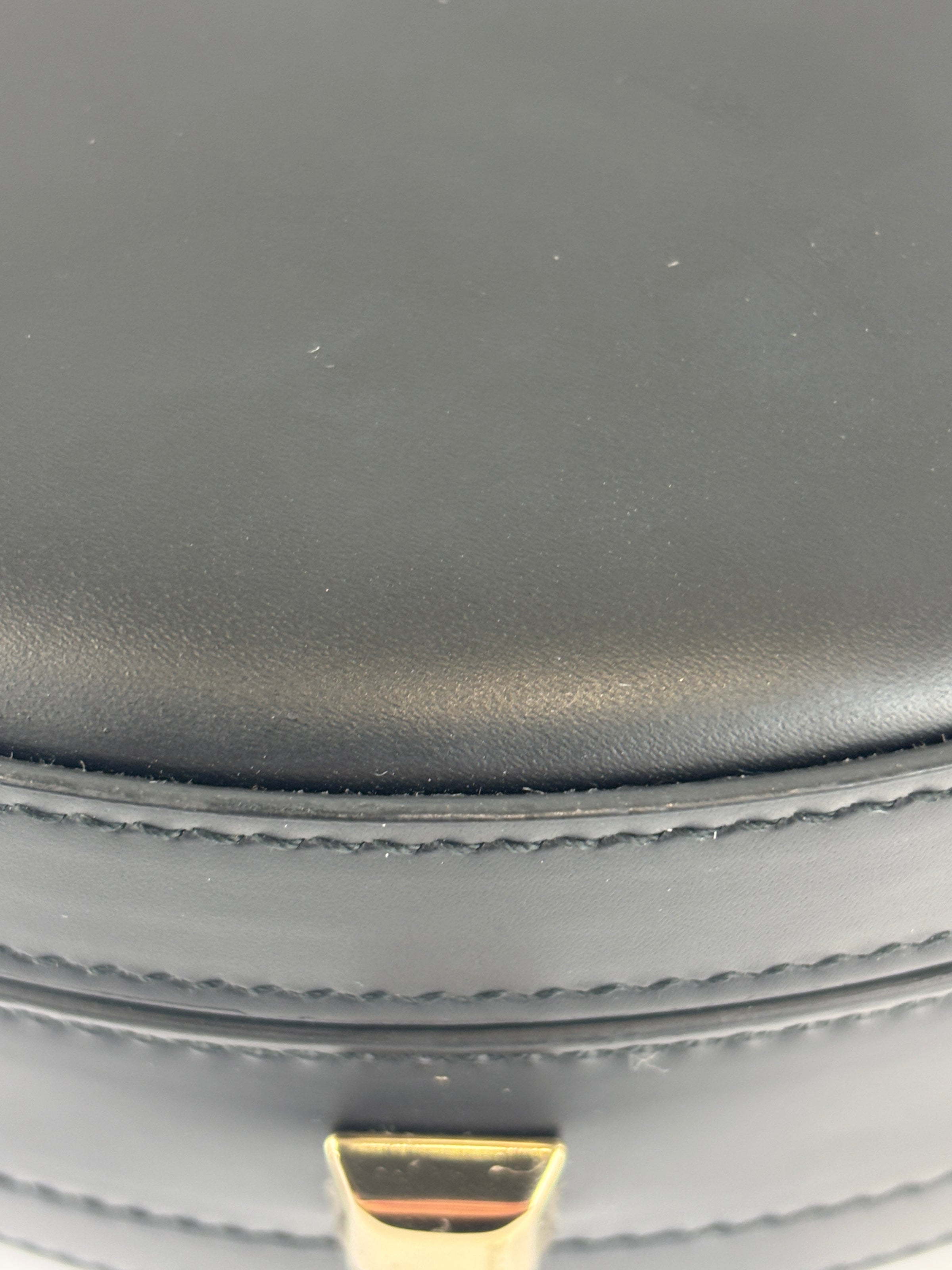 Studio Mini Round Bag Black Smooth Leather