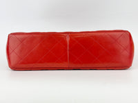 Red Lambskin Jumbo Double Flap SHW
