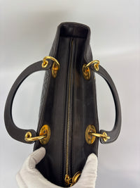 Vintage Large Lady Dior Dark Brown Lambskin GHW